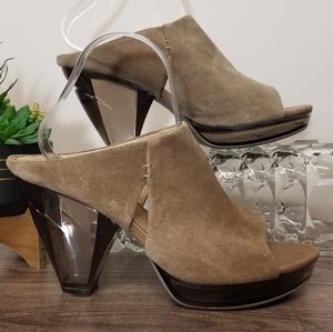Faryl Robin Anthro Shoes Heels Slides Tan 10